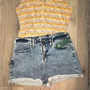 Wild Fable high rise shorts size 12 31" waist blue cuffed denim jeans shorts NWT